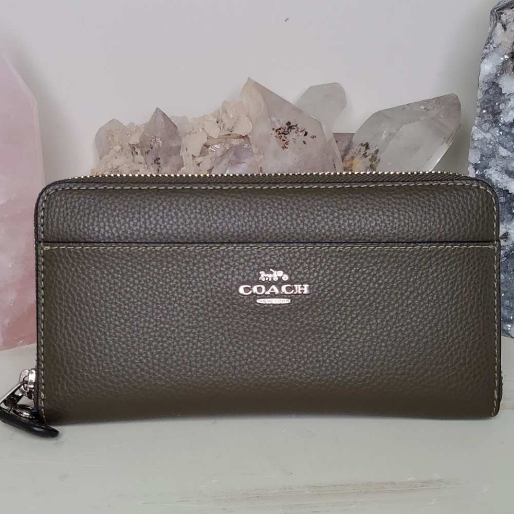Coach Accordion Zip Wallet with wristlet strap
